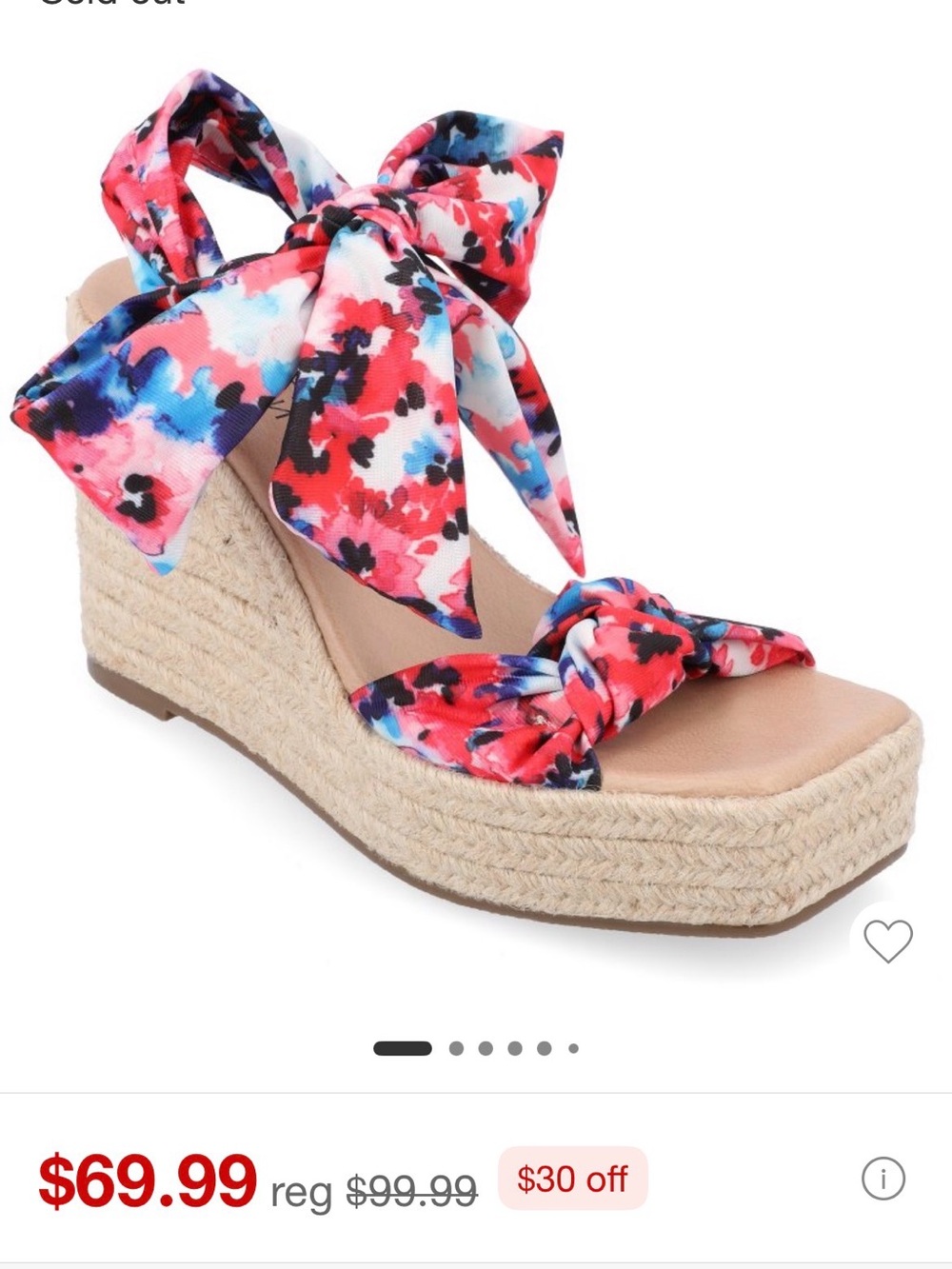 Floral Tie-Ankle Espadrille Wedge Sandals - Multicolor ( 5 inch platform )